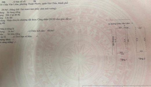 Bán Nhà 2 Tầng Kiệt 3 M Châu Văn Liêm Cách Kiêt Oto Vài Bước Chân Vị Trí Quá Đẹp