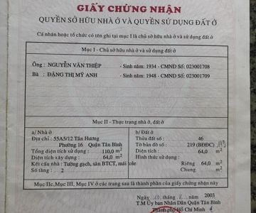 Cần Bán Gấp Nhà 2 Mặt Tiền Trung Tâm Quận Tân Phú