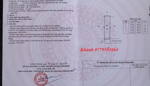 Bán Lô Đất Bình Chánh Gần Chợ Nữ Dân Công, 100M2 2,4 Tỷ 