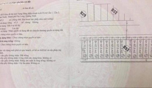  Bán Lô B33-33 Kđt Vựng Đâng,senco5. Dt:67.5M2,mt:4.5M.h:tây Bắc !!!