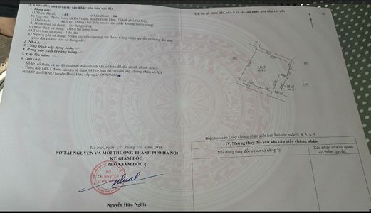 Bán Gấp Lô Đất Chính Chủ 48m2 . Giá Bán 35 Triệu /m2, Hướng Tây. 