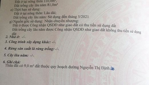 Cần Bán Lô Mặt Tiền Nguyễn Thị Định Bảo Ninh 