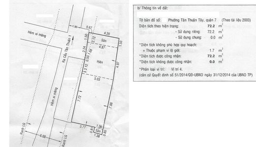 Bán 4.2 Tỷ Nhà Hẻm 3M Huỳnh Tấn Phát 4.2X15M Gần Cầu Tân Thuận Q7