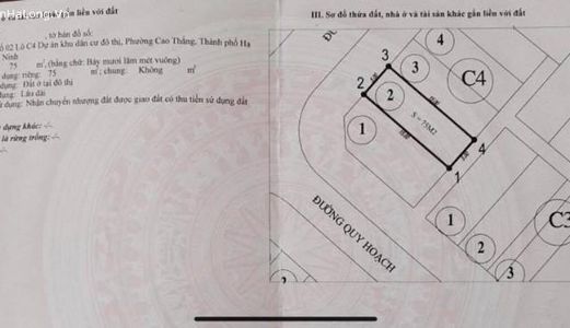  Bán Lô C4-2 Kđt Ông Nhan,P.Cao Thắng.DT:75M2,Mặt Tiền:5M.Hướng:Tây Bắc Đẹp 