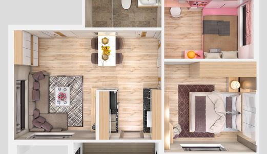 Căn Hộ 2 Phòng Ngủ-54M2 Chỉ 119 Triệu