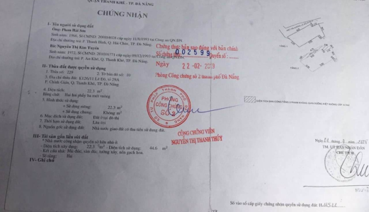 Bán Nhà 2 Tầng 5 Kiệt 126 Lê Độ Vi Trí Quá Đệp Cách Đường Chính 30M 