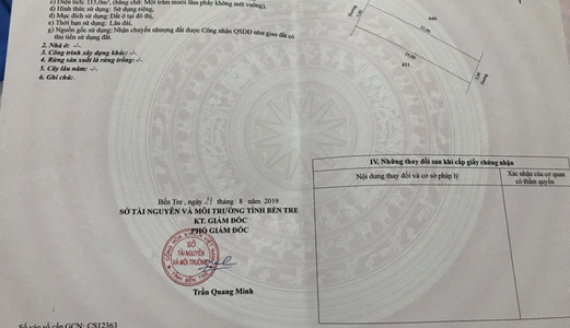 Bán Đất Nền Thị Trấn Thạnh Phú - Bến Tre