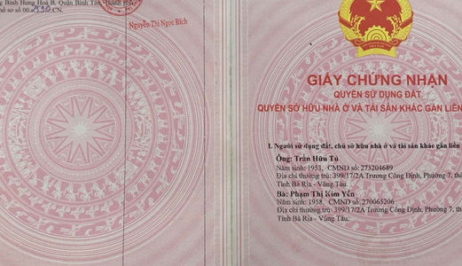 Đất Tp Bà Rịa - Cần Bán Gấp Đất Thổ Cư Đã Có Sổ Hồng Mặt Tiền Đường 12M