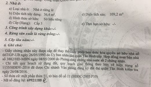 Nhà Hồng Lạc , P.10, Tân Bình, 41M2 Giá 3Ty7 (Tl)