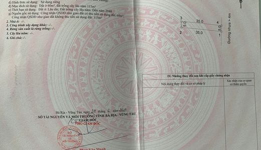 Bán Đất Ngay Vòng Xoay Phường Hắc Dịch , Trung Tâm Tx Phú Mỹ , Đã Có Shr