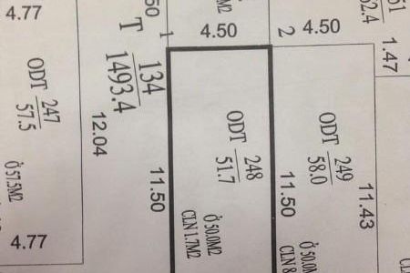 Bán Đất Thổ Cư Ô Góc Sau Trường Quang Trung. Diện tích 51.7 m2, Mặt tiền 4.2M