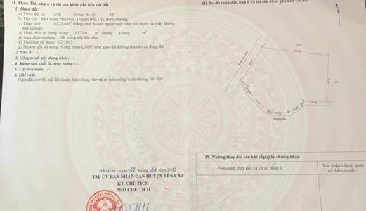 Hàng Hot Đất Mặt Tiền Hl 604, Chánh Phú Hòa, Bến Cát, Diện Tích: 10.000M2, Giá Đầu Tư 2,4 Triệu/m2