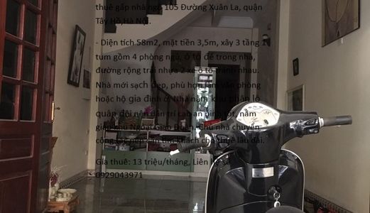 Cho Thuê Gấp Nhà Ngõ 105 Đường Xuân La, Quận Tây Hồ,hà Nội