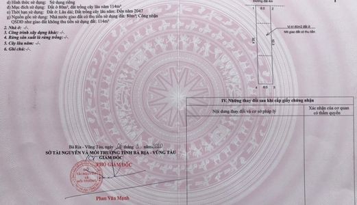 Bán Đất 2 Mặt Tiền, Kp 4, P Hắc Dịch, Tx Phú Mỹ