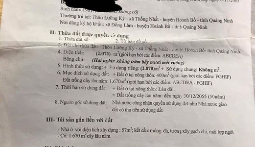 Bán Đất Dân Hoành Bồ Giá Chỉ 700 Nghìn/m2 , Có 400M2 Đất Ở Phù Hợp Đầu Tư Lâu Dài