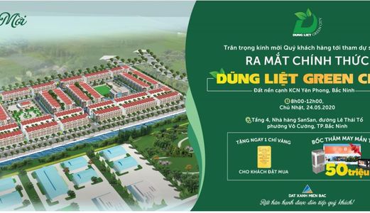 Mở Bán Đợt Đầu Tiên Dự Án Đất Nền Cực Hot Dũng Liệt Green City, Đất Nền Cạnh Kcn Yên Phong