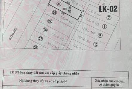 Bán Lk2-31 Khu đầu tư Thẩm Gia. Diện tích 120 m2, mặt tiền 6m