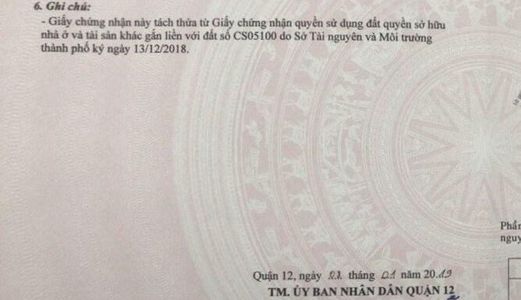 Bán Đất Nền Tân Thới Nhất Quận 12  Thổ Cư 100%, Sổ Riêng