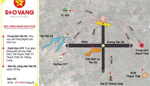 Đất Vàng Tân Xã Hòa Lạc 2 Mặt Tiền Gần Hồ 125Ha 800Triệu/lô 0395426678