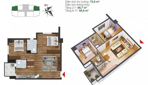Chính Chủ Cần Bán Căn Hộ 77M2 2Pn, 2Wc Dự Án K35 Tân Mai, Nhận Nhà Ngay. Lh 0966735153