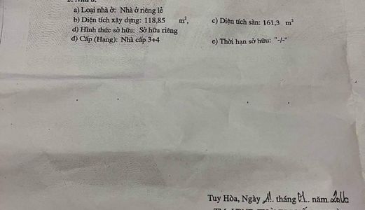 Bán  Căn 2 Mặt Tiền Trung Tâm Thành Phố Tuy Hòa.giá 11.2 Tỷ.